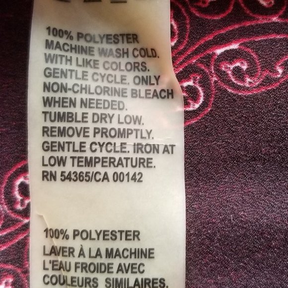 Alia Boho Tunic Shirt Geometric Print Button Up Long Sleeves Red Black Size 10 - Picture 8 of 12